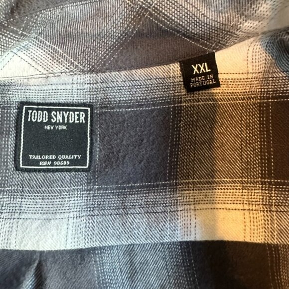 Todd Snyder Black and White Plaid flannel shirt - Picture 3 of 5